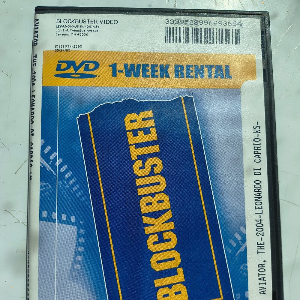 The Aviator DVD set in Block Buster rental store case